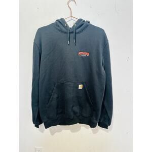 CARHARTT Black Steve's Trucking Vintage Hooded Front Pocket Sweatshirt size M